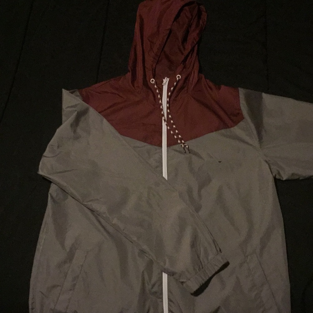 Maroon/Gray rain jacket